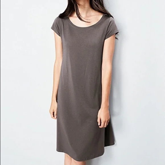 Eileen Fisher Organic Cotton Ballet-Neck Dress